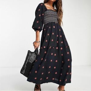 Free People NWT Dahlia Embroidered Maxi Dress size XS